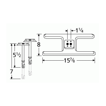 Kenmore H Shape SS Twin Burner & Venture Kit-10502-70301